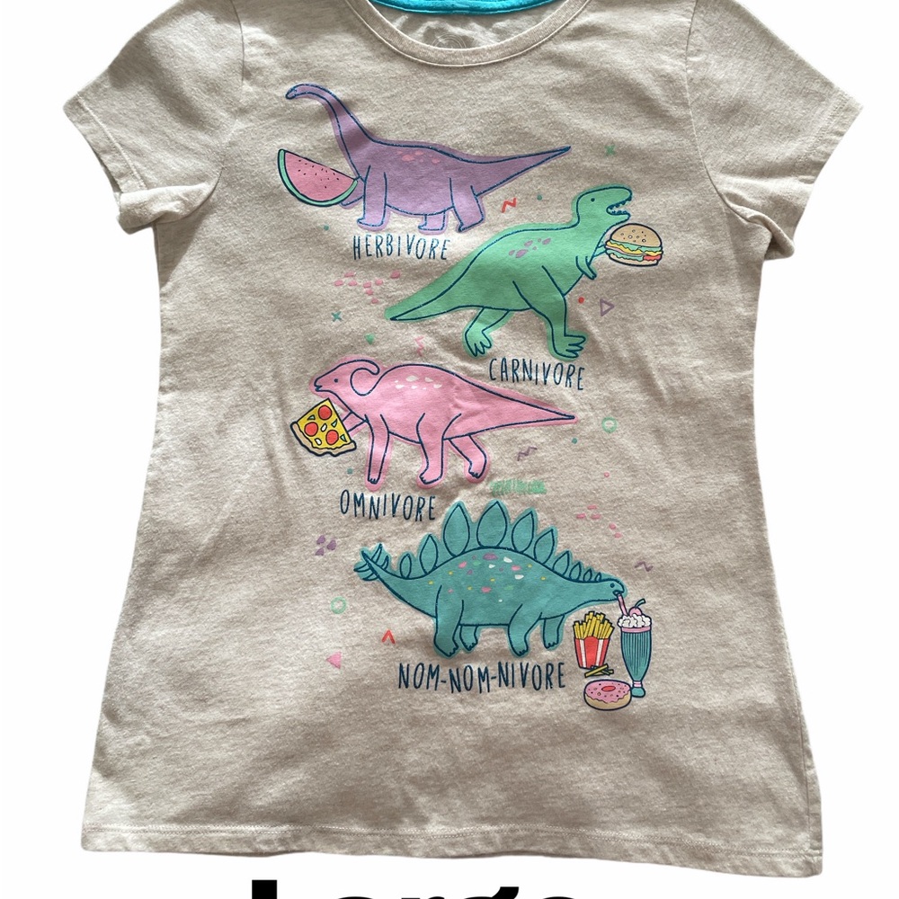 Wonder Nation Dinosaur Graphic Kids T-Shirt - Cream